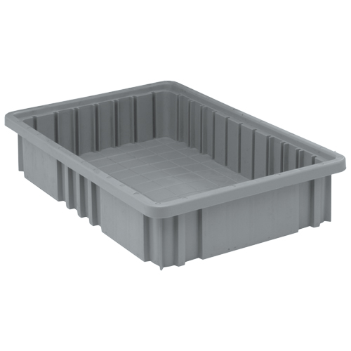 Contenants Divider Box, Plastique, 16,5" la x 10,9" p x 3,5" h, Gris Les Fournitures Industrielles Méga