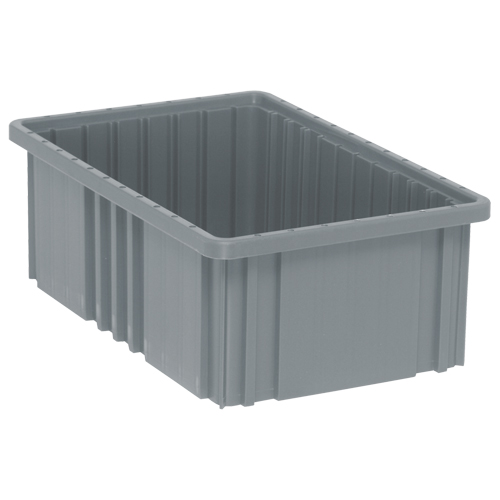 Divider Box&reg; Containers, Plastic, 16.5" W x 10.9" D x 6" H, Grey Les Fournitures Industrielles Méga