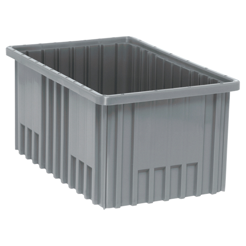 Contenants Divider Box, Plastique, 16,5" la x 10,9" p x 8" h, Gris Les Fournitures Industrielles Méga