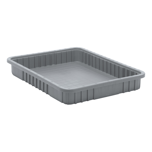 Contenants Divider Box, Plastique, 22,5" la x 17,5" p x 3" h, Gris Les Fournitures Industrielles Méga