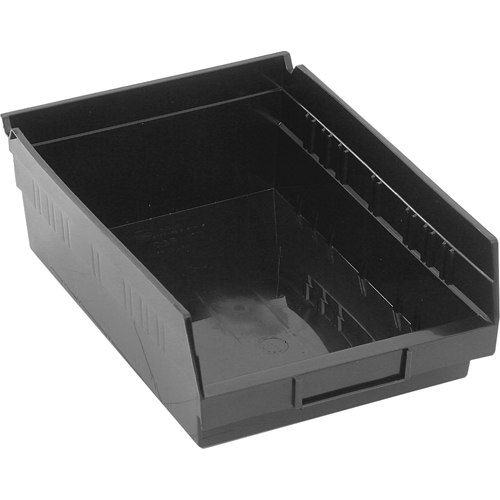 Shelf Bins, 8-3/8" W x 4" H x 11-5/8" D, Black, 30 lbs. Capacity Les Fournitures Industrielles Méga