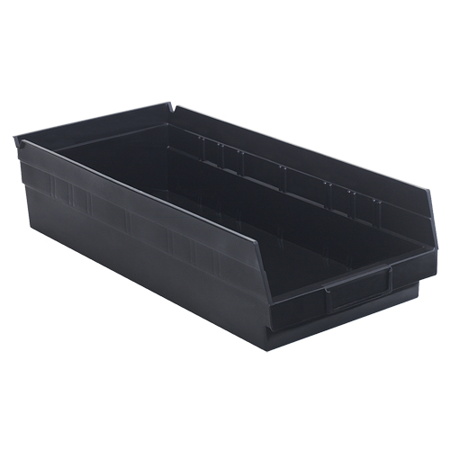 Bac pour &eacute;tag&egrave;re &eacute;conomique, 8-3/8" la, 4" h x 17-7/8" p, Noir Les Fournitures Industrielles Méga