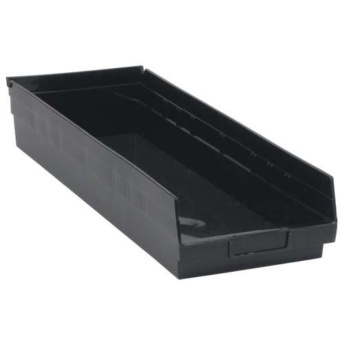 Bac pour &eacute;tag&egrave;re &eacute;conomique, 8-3/8" la x 4" H x 23-5/8" p, Noir, Capacit&eacute; 60 lb Les Fournitures Industrielles Méga