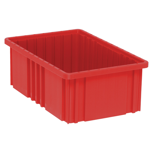 Divider Box&reg; Containers, Plastic, 16.5" W x 10.9" D x 6" H, Red Les Fournitures Industrielles Méga
