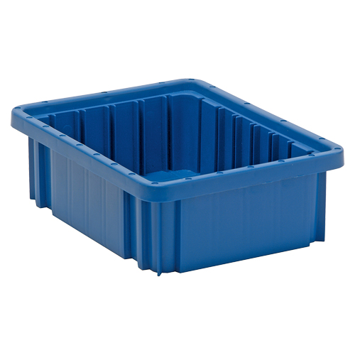 Divider Box&reg; Containers, Plastic, 10.9" W x 8.3" D x 3.5" H, Blue Les Fournitures Industrielles Méga
