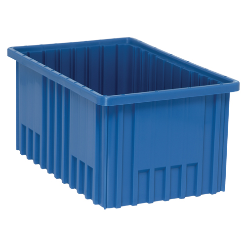 Contenants Divider Box, Plastique, 16,5" la x 10,9" p x 8" h, Bleu Les Fournitures Industrielles Méga