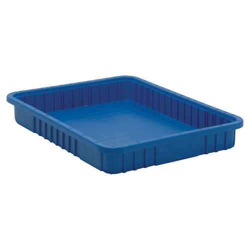 Contenants Divider Box, Plastique, 22,5" la x 17,5" p x 3" h, Bleu Les Fournitures Industrielles Méga