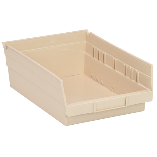 Economy Shelf Bin, 8-3/8" W x 4" H x 11-5/8" D, Ivory Les Fournitures Industrielles Méga