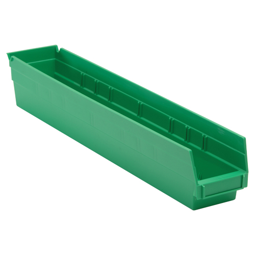 Economy Shelf Bin, 4-1/8" W x 4" H x 23-5/8" D, Green Les Fournitures Industrielles Méga