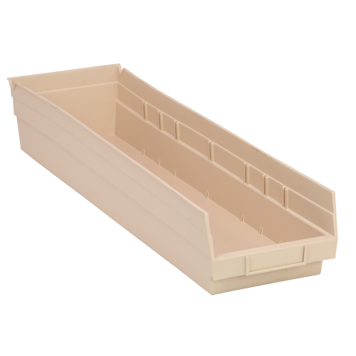 Bac pour &eacute;tag&egrave;re &eacute;conomique, 6-5/8" la, 4" h x 23-5/8" p, Ivoire Les Fournitures Industrielles Méga