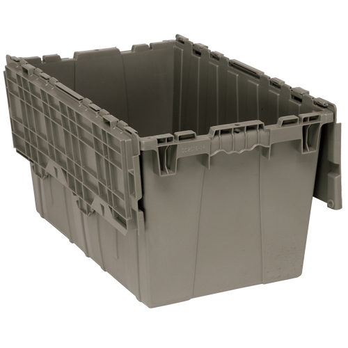 Bac de distribution avec couvercle &agrave; charni&egrave;res, 16-1/4" x 25-3/8" x 14-1/8", Gris Les Fournitures Industrielles Méga