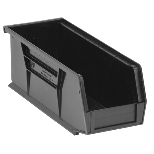 Bacs ultra empilable & suspendable, 4-1/8" la, 4" h x 10-7/8" p, Noir Les Fournitures Industrielles Méga