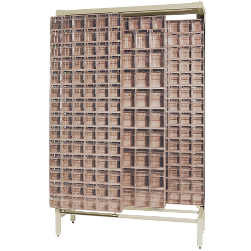 Syst&egrave;me de stockage &agrave; glissi&egrave;re &agrave; bacs basculants autonome, 48" la x 18" p x 77" h, 303 tiroirs Les Fournitures Industrielles Méga
