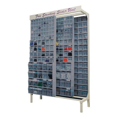 Free-Standing Tip-Out Bins Slider System, 48" W x 18" D x 77" H, 112 Drawers Les Fournitures Industrielles Méga