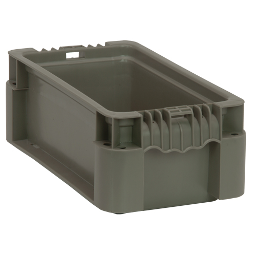 Contenant pliable et empilable, 7" la x 12" p x 5" h, Gris Les Fournitures Industrielles Méga