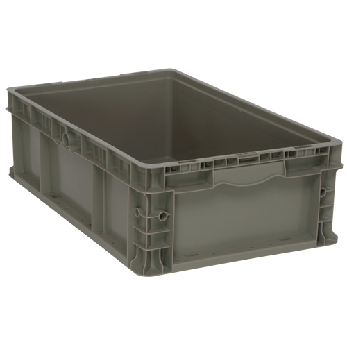 Collapsible Stacking Container, 15" W x 24" D x 7.5" H, Grey Les Fournitures Industrielles Méga