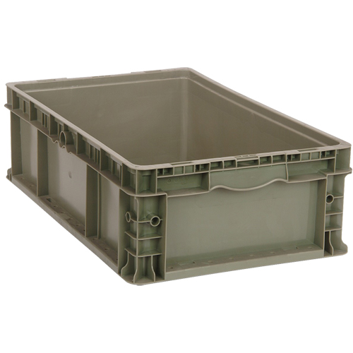 Stacking Container, 15" W x 15" D x 9.5" H, Grey Les Fournitures Industrielles Méga
