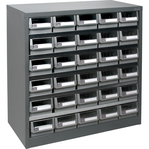 KPC-HD Heavy-Duty Parts Cabinet, Galvanized Steel, 30 Drawers, 34-3/5" x 15-7/10" x 34-3/5", Grey Les Fournitures Industrielles Méga