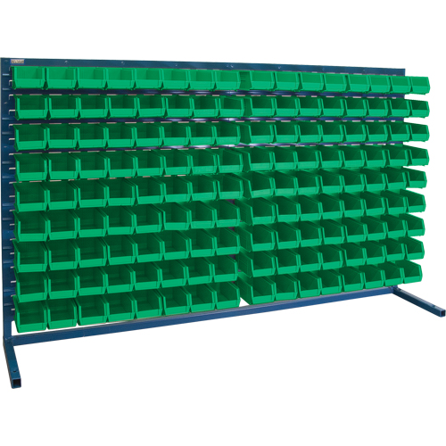 Rayonnage &agrave; persienne avec bacs, 144 bacs, 72" la x 15" p x 40" h Les Fournitures Industrielles Méga