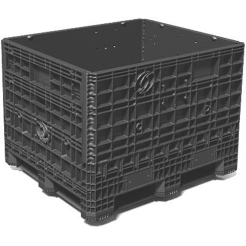 Conteneurs repliables &agrave; usage moyen Bulkpak, 48" lo x 40" la x 34" h, Noir Les Fournitures Industrielles Méga