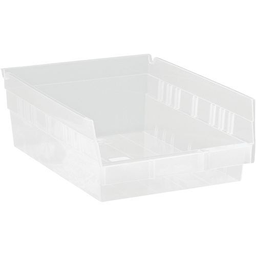 Bacs de rangement pour tablettes, 8-3/8" la x 4" H x 11-5/8" p, Transparent, Capacit&eacute; 30 lb Les Fournitures Industrielles Méga