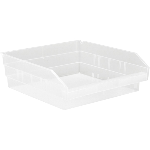 Bacs de rangement pour tablettes, 11-1/8" la x 4" H x 11-5/8" p, Transparent, Capacit&eacute; 30 lb Les Fournitures Industrielles Méga