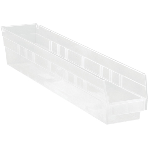 Shelf Bins, 4-1/8" W x 4" H x 23-5/8" D, Clear, 50 lbs. Capacity Les Fournitures Industrielles Méga