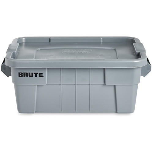 Bac de stockage Brute avec couvercle, 27,88” p x 16,5” la x 10,7" h, Capacit&eacute; 112 lb, Gris Les Fournitures Industrielles Méga