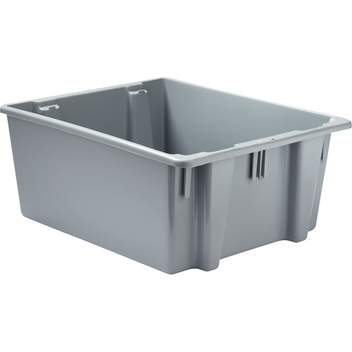 Stack & Nest Palletote Box, 10" x 19.5" x 23.5", Grey Les Fournitures Industrielles Méga