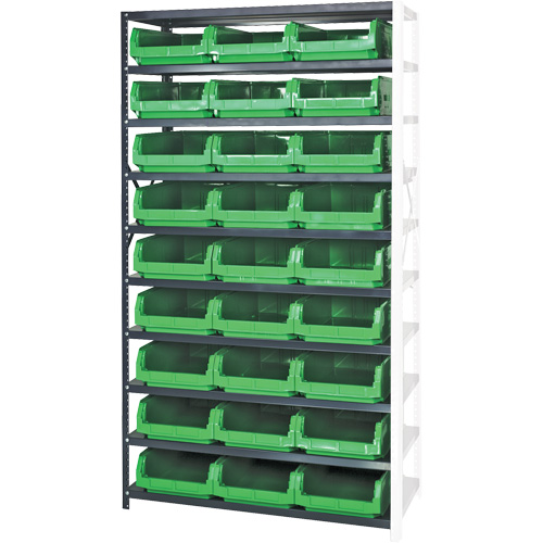 Shelving Unit with Stacking Bins, Steel, Magnum Bin, Add-On, 42" W x 76" H Les Fournitures Industrielles Méga