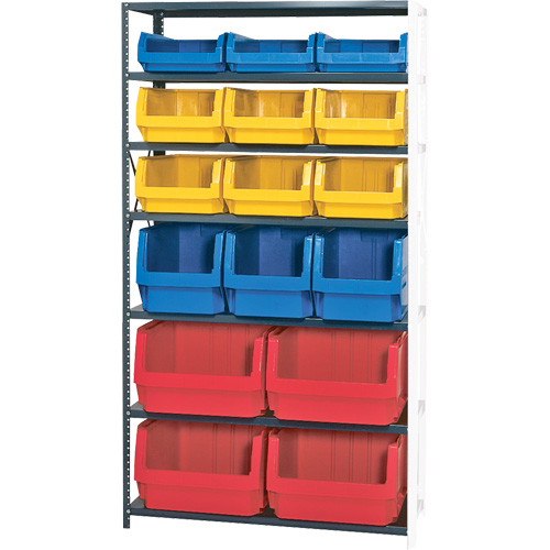 Shelving Unit with Stacking Bins, Steel, Magnum Bin, Add-On, 42" W x 76" H Les Fournitures Industrielles Méga