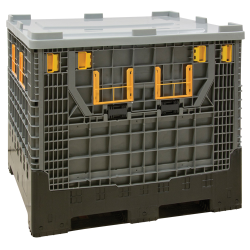 Contenant de vrac pliable, 47,2" lo x 39,4" la x 39,4" h, Gris Les Fournitures Industrielles Méga