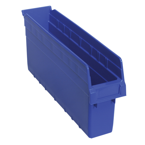 Store-Max Shelf Bins, 4-3/8" W x 8" H x 17-7/8" D, Blue, 56 lbs. Capacity Les Fournitures Industrielles Méga