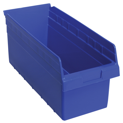 Store-Max Shelf Bins, 8-3/8" W x 8" H x 17-7/8" D, Blue, 56 lbs. Capacity Les Fournitures Industrielles Méga