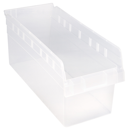 Store-Max Shelf Bins, 8-3/8" W x 8" H x 17-7/8" D, Clear, 56 lbs. Capacity Les Fournitures Industrielles Méga