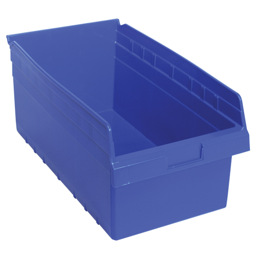 Store-Max Shelf Bins, 11-1/8" W x 8" H x 17-7/8" D, Blue, 56 lbs. Capacity Les Fournitures Industrielles Méga