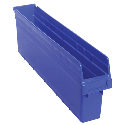 Store-Max Shelf Bins, 4-3/8" W x 8" H x 23-5/8" D, Blue, 68 lbs. Capacity Les Fournitures Industrielles Méga