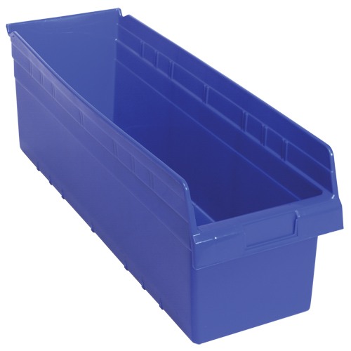 Bacs pour &eacute;tag&egrave;re Store-Max, 8-3/8" la x 8" H x 23-5/8" p, Bleu, Capacit&eacute; 68 lb Les Fournitures Industrielles Méga