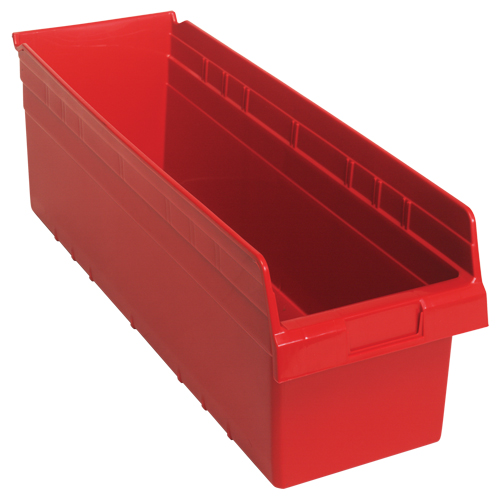 Bacs pour &eacute;tag&egrave;re Store-Max, 8-3/8" la x 8" H x 23-5/8" p, Rouge, Capacit&eacute; 68 lb Les Fournitures Industrielles Méga