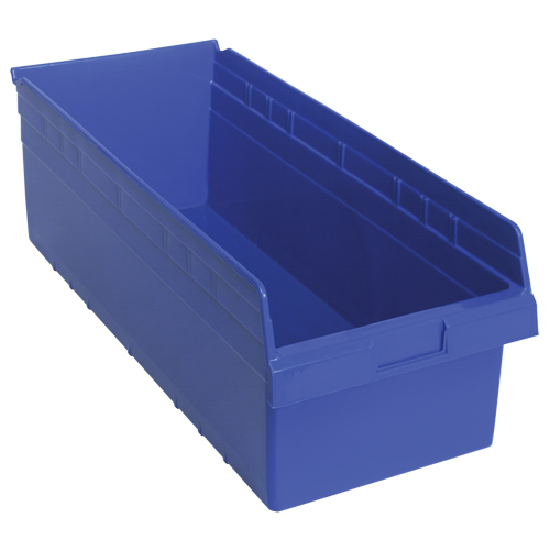 Store-Max Shelf Bins, 11-1/8" W x 8" H x 23-5/8" D, Blue, 68 lbs. Capacity Les Fournitures Industrielles Méga