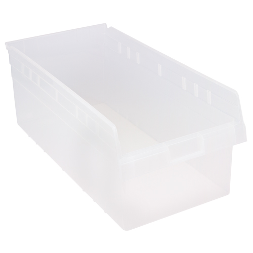 Store-Max Shelf Bins, 11-1/8" W x 8" H x 23-5/8" D, Clear, 68 lbs. Capacity Les Fournitures Industrielles Méga