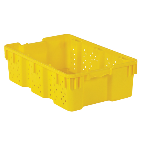 Contenant en plastique empilable Stack-N-Nest pour l'agriculture, 16" x 23,9" x 7,3", Jaune Les Fournitures Industrielles Méga
