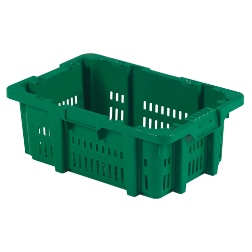 Contenant en plastique Stack-N-Nest pour la manutention des aliments, 16" x 23,9" x 8,8", Vert Les Fournitures Industrielles Méga