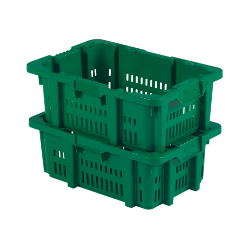 Contenant en plastique Stack-N-Nest pour la manutention des aliments, 16" x 23,9" x 8,8", Vert Les Fournitures Industrielles Méga