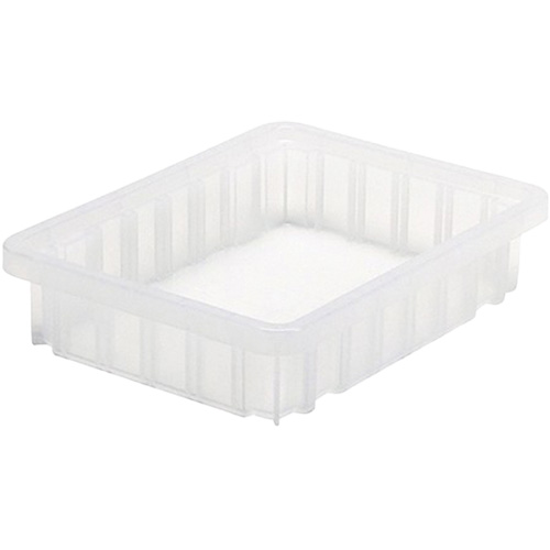 Divider Box&reg; Container, Plastic, 10.875" W x 8.25" D x 2.5" H, Clear Les Fournitures Industrielles Méga