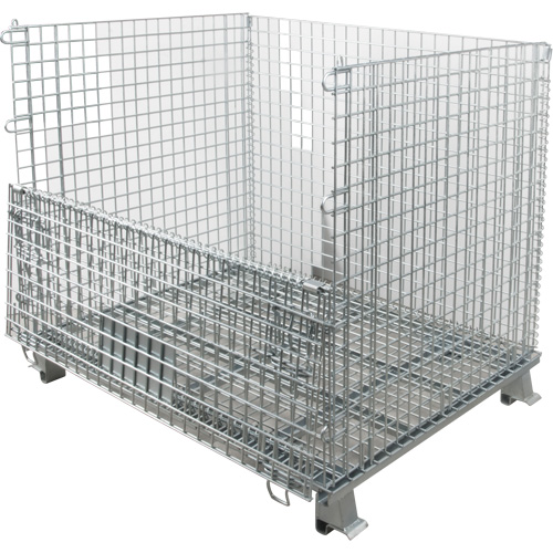 Conteneur repliable en m&eacute;tal grillag&eacute;, 40" la x 48" p x 42" h, Capacit&eacute; de 4000 lb Les Fournitures Industrielles Méga