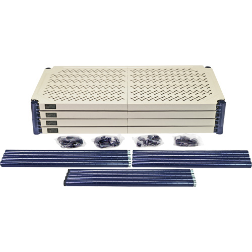 &eacute;tag&egrave;re en fils m&eacute;talliques avec tablettes en plastique, Cadre en fils m&eacute;talliques avec tablettes en plastique, Sans boulons, Capacit&eacute; 600 lb, 30" la x 72" h x 18" p Les Fournitures Industrielles Méga