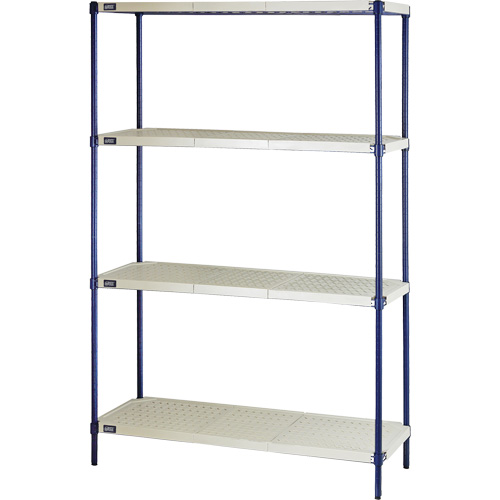 &eacute;tag&egrave;re en fils m&eacute;talliques avec tablettes en plastique, Cadre en fils m&eacute;talliques avec tablettes en plastique, Sans boulons, Capacit&eacute; 600 lb, 48" la x 72" h x 18" p Les Fournitures Industrielles Méga