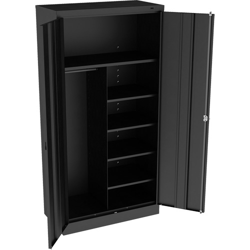 Combination Cabinet, 36" W x 18" D x 72" H, Black Les Fournitures Industrielles Méga