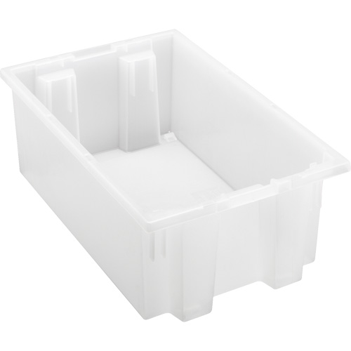 Heavy-Duty Stack & Nest Tote, 6" x 11" x 18", Clear Les Fournitures Industrielles Méga